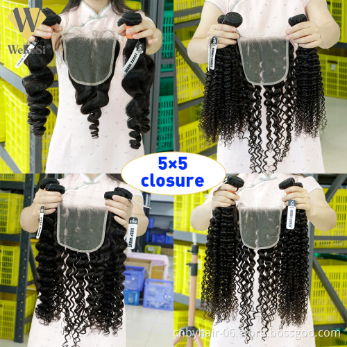 Whosale Double Drawn Vietnamese Raw Hair With Closures,Human Hair Bundles With Frontal Closure Set,Bundles And Closure Deals Set